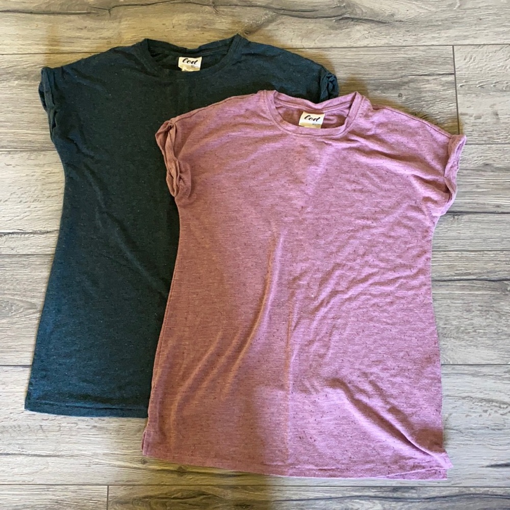 Set of two maternity shirts.